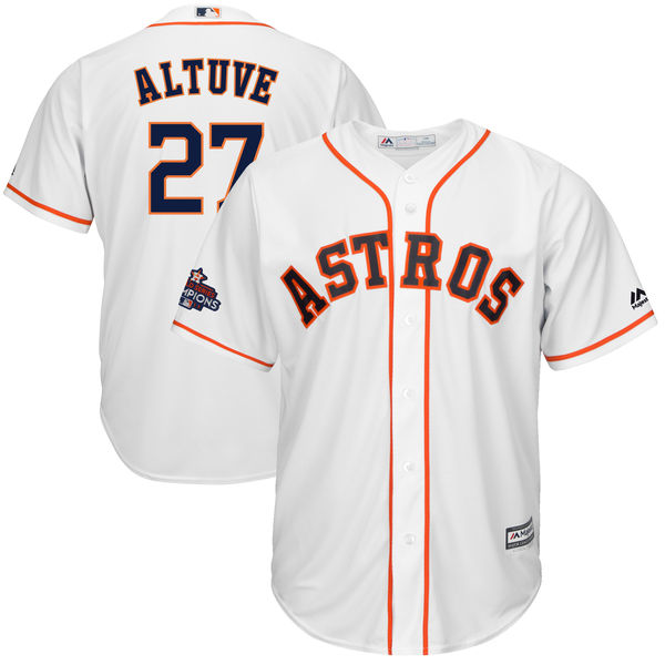 Astros 27 Jose Altuve White 2017 World Series Champions Cool Base Player Jersey Astros 27 Jose Altuve White 2017 World Series Champions Cool Base Player Jersey