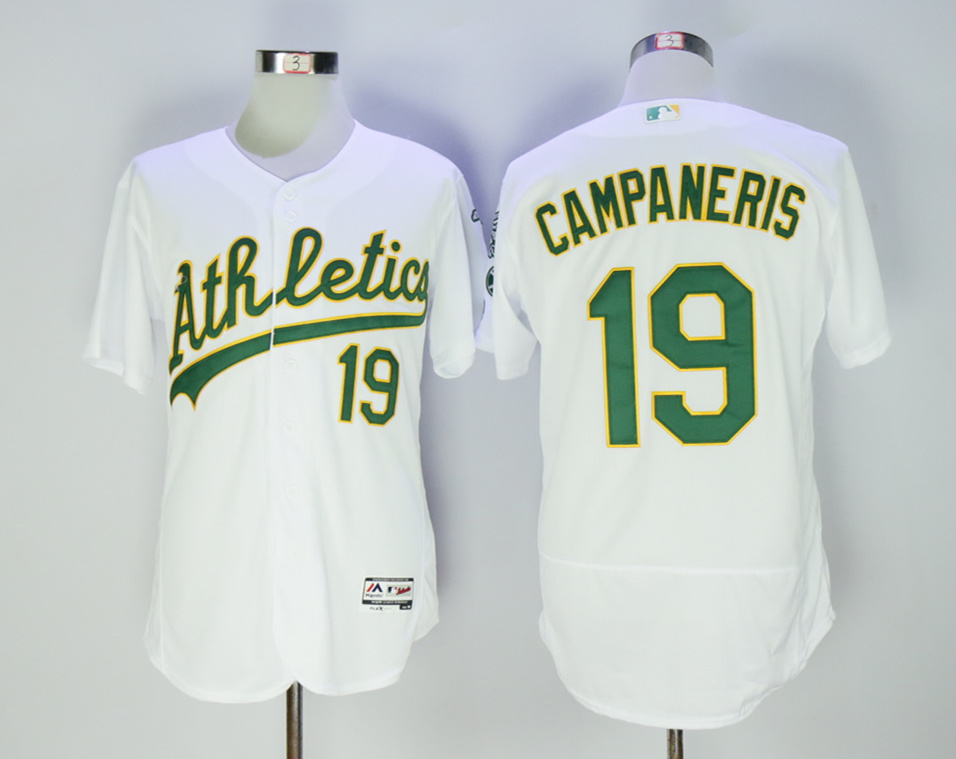 Athletics #19 Bert Campaneris White Flexbase Jersey