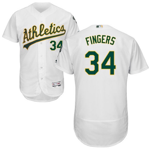 Athletics #34 Rollie Fingers White Flexbase Authentic Collection Stitched MLB Jersey Athletics #34 Rollie Fingers White Flexbase Authentic Collection Stitched MLB Jersey