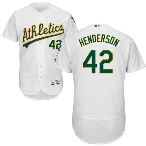 Athletics #42 Dave Henderson White Flexbase Authentic Collection Stitched MLB Jersey Athletics #42 Dave Henderson White Flexbase Authentic Collection Stitched MLB Jersey