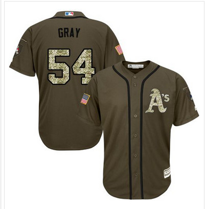 Athletics #54 Sonny Gray Green Salute to Service Stitched MLB Jersey