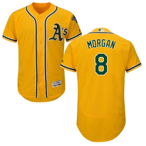 Athletics #8 Joe Morgan Gold Flexbase Authentic Collection Stitched MLB Jersey Athletics #8 Joe Morgan Gold Flexbase Authentic Collection Stitched MLB Jersey