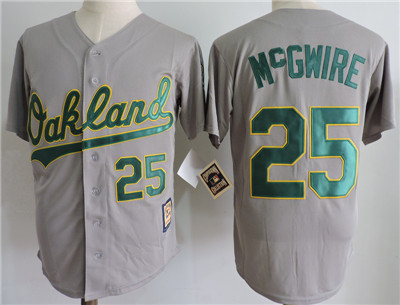 Athletics 25 Mark McGwire Gray Cooperstown Collection Jersey Athletics 25 Mark McGwire Gray Cooperstown Collection Jersey