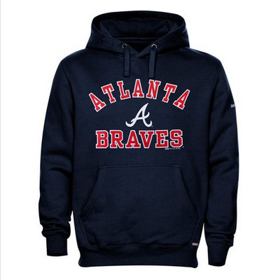 Atlanta Braves Fastball Fleece Pullover Navy Blue MLB Hoodie