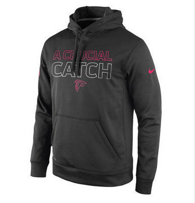 Atlanta Falcons Nike Breast Cancer Awareness KO Pullover Performance Hoodie Charcoal