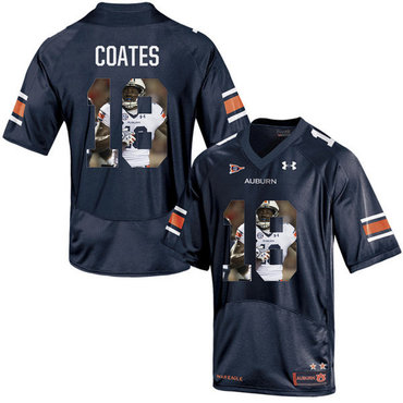 Auburn Tigers 18 Sammie Coates Navy With Portrait Print College Football Jersey