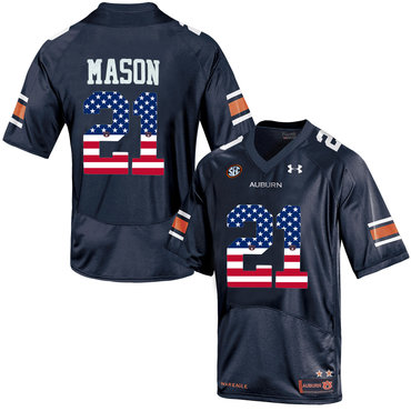 Auburn Tigers 21 Tre Mason Navy USA Flag College Football Jersey Auburn Tigers 21 Tre Mason Navy USA Flag College Football Jersey