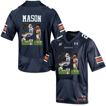 Auburn Tigers 21 Tre Mason Navy With Portrait Print College Football Jersey2 Auburn Tigers 21 Tre Mason Navy With Portrait Print College Football Jersey2