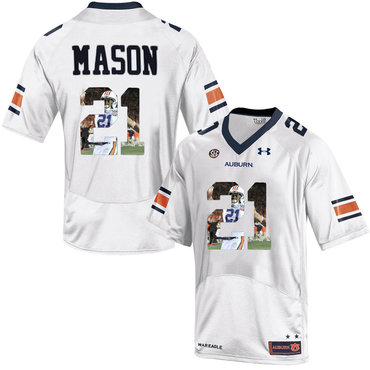 Auburn Tigers 21 Tre Mason White With Portrait Print College Football Jersey Auburn Tigers 21 Tre Mason White With Portrait Print College Football Jersey