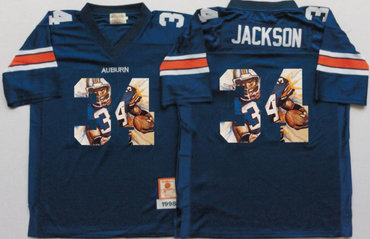 Auburn Tigers 34 Bo Jackson Navy Portrait Number College Jersey Auburn Tigers 34 Bo Jackson Navy Portrait Number College Jersey