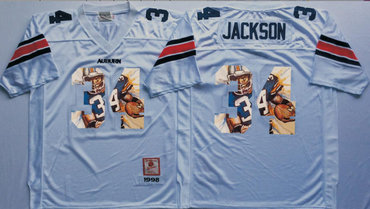 Auburn Tigers 34 Bo Jackson White Portrait Number College Jersey Auburn Tigers 34 Bo Jackson White Portrait Number College Jersey