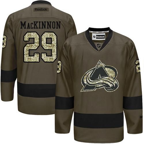 Avalanche #29 Nathan MacKinnon Green Salute to Service Stitched NHL Jersey Avalanche #29 Nathan MacKinnon Green Salute to Service Stitched NHL Jersey