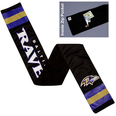 Baltimore Ravens Black Metallic Thread Game Scarf -1