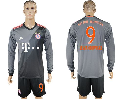 Bayern Munchen #9 Lewandowski Away Long Sleeves Soccer Club Jersey Bayern Munchen #9 Lewandowski Away Long Sleeves Soccer Club Jersey