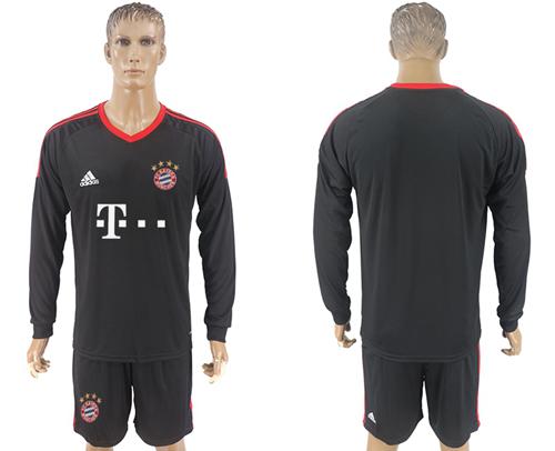 Bayern Munchen Blank Black Goalkeeper Long Sleeves Soccer Club Jersey