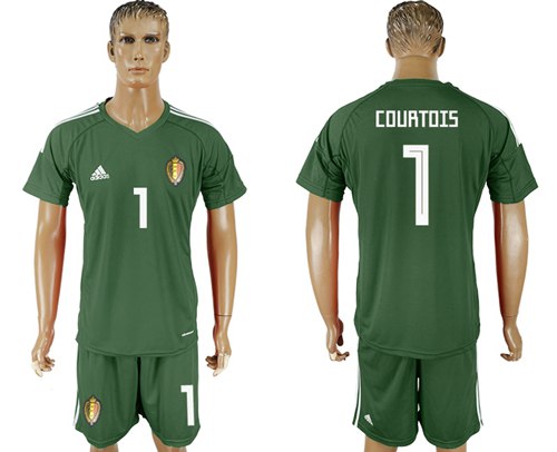 Belgium #1 Courtois Green Goalkeeper Soccer Country Jersey Belgium #1 Courtois Green Goalkeeper Soccer Country Jersey