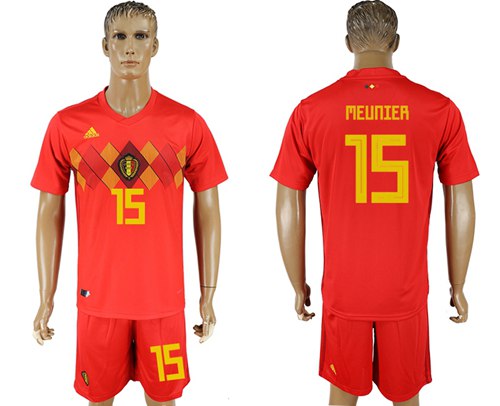 Belgium #15 Meunier Red Soccer Country Jersey