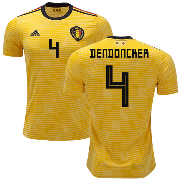 Belgium #4 Dendoncker Away Soccer Country Jersey Belgium #4 Dendoncker Away Soccer Country Jersey