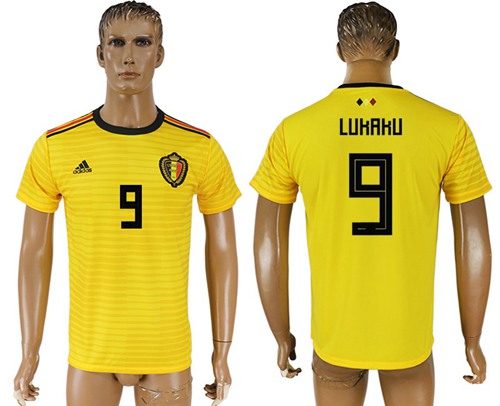 Belgium #9 Lukaku Away Soccer Country Jersey Belgium #9 Lukaku Away Soccer Country Jersey