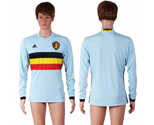 Belgium Blank Away Long Sleeves Soccer Country Jersey Belgium Blank Away Long Sleeves Soccer Country Jersey