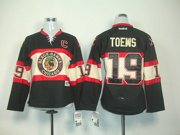 Blackhawks #19 Janathan Toews Black Women's New Third Stitched NHL Jersey Blackhawks #19 Janathan Toews Black Women's New Third Stitched NHL Jersey