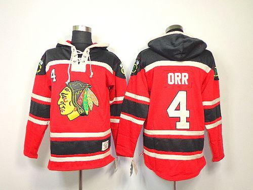 Youth Blackhawks #4 Bobby Orr Red Sawyer Hooded Sweatshirt Stitched NHL Jersey Youth Blackhawks #4 Bobby Orr Red Sawyer Hooded Sweatshirt Stitched NHL Jersey
