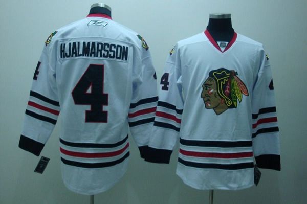 Youth Blackhawks #4 Nikals Hjalmarsson Stitched White NHL Jersey