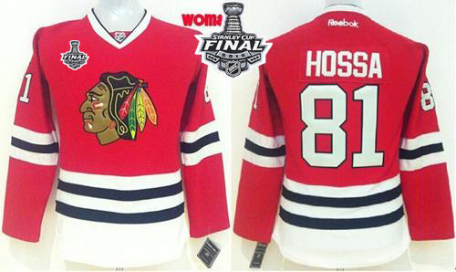 Blackhawks #81 Marian Hossa Red Women's Home 2015 Stanley Cup Stitched NHL Jersey Blackhawks #81 Marian Hossa Red Women's Home 2015 Stanley Cup Stitched NHL Jersey