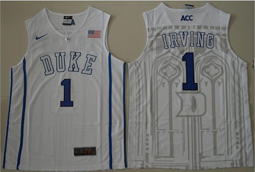 Blue Devils #1 Kyrie Irving White Basketball Stitched NCAA Jersey Blue Devils #1 Kyrie Irving White Basketball Stitched NCAA Jersey