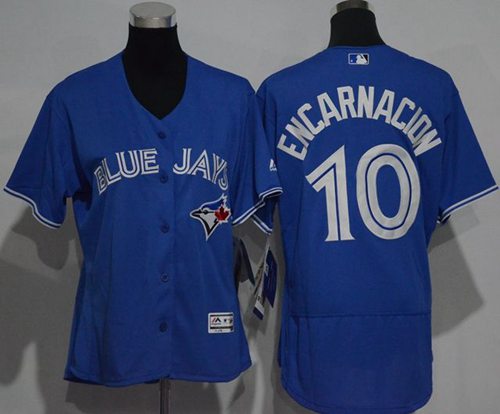 Blue Jays #10 Edwin Encarnacion Blue Flexbase Authentic Women's Stitched MLB Jersey Blue Jays #10 Edwin Encarnacion Blue Flexbase Authentic Women's Stitched MLB Jersey