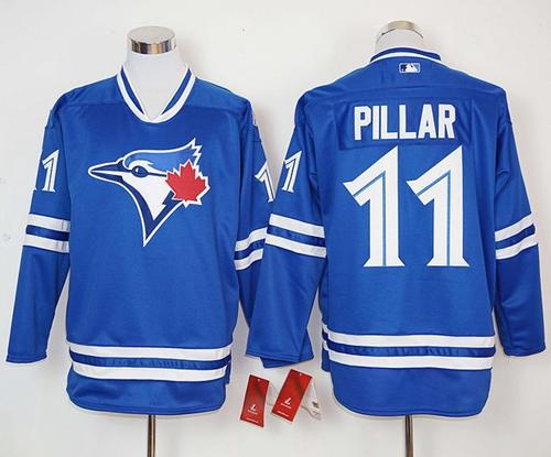 Blue Jays #11 Kevin Pillar Blue Long Sleeve Stitched MLB Jersey Blue Jays #11 Kevin Pillar Blue Long Sleeve Stitched MLB Jersey