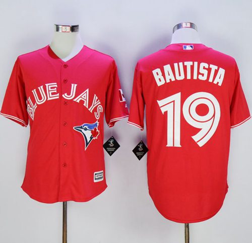Blue Jays #19 Jose Bautista Red New Cool Base Canada Day