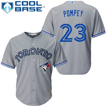 Blue Jays #23 Dalton Pompey Grey Cool Base Stitched Youth MLB Jersey