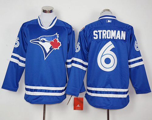 Blue Jays #6 Marcus Stroman Blue Long Sleeve Stitched MLB
