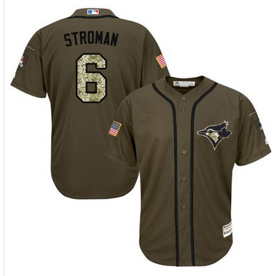 Blue Jays #6 Marcus Stroman Green Salute to Service Stitched MLB Jersey