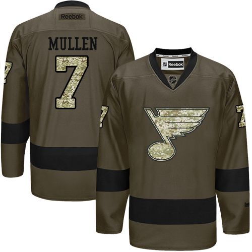 Blues #7 Joe Mullen Green Salute to Service Stitched NHL Jersey Blues #7 Joe Mullen Green Salute to Service Stitched NHL Jersey