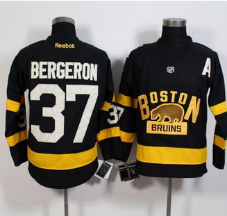 Boston Bruins #37 Patrice Bergeron Black 2016 Winter Classic Stitched NHL Jersey