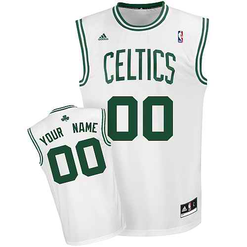 Boston Celtics Custom White Adidas Home Jersey