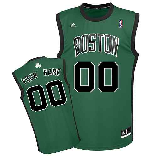 Boston Celtics Youth Custom Green Black Number Jersey