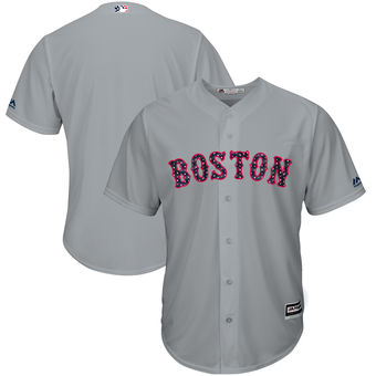 Boston Red Sox Majestic 2017 Stars & Stripes Cool Base Team Jersey - Gray