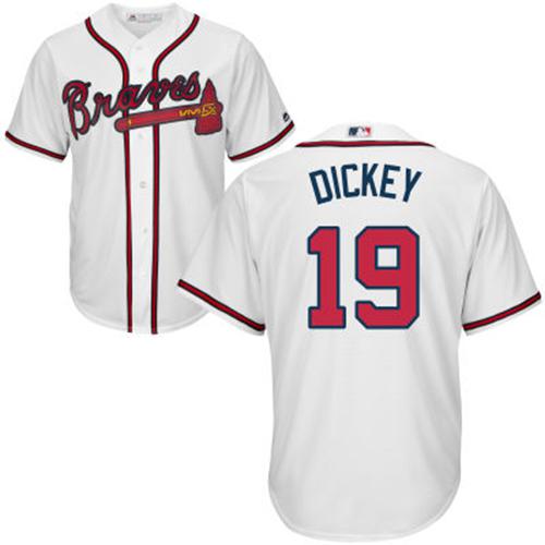 Braves #19 R.A. Dickey White Cool Base Stitched Youth MLB Jersey Braves #19 R.A. Dickey White Cool Base Stitched Youth MLB Jersey