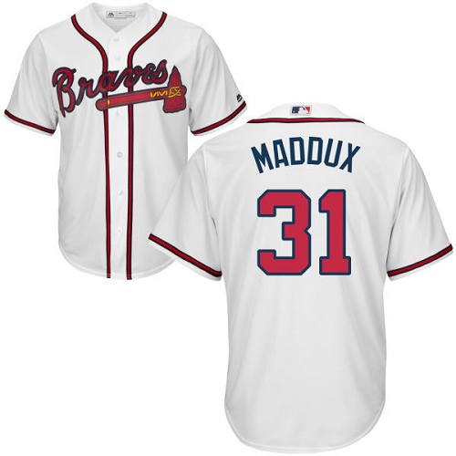 Braves #31 Greg Maddux White Cool Base Stitched Youth MLB Jersey Braves #31 Greg Maddux White Cool Base Stitched Youth MLB Jersey