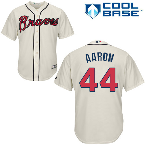 Braves #44 Hank Aaron Cream Cool Base Stitched Youth MLB Jersey Braves #44 Hank Aaron Cream Cool Base Stitched Youth MLB Jersey
