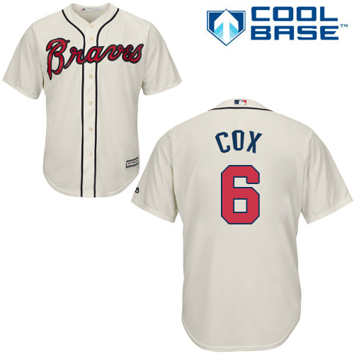 Braves #6 Bobby Cox Cream Cool Base Stitched Youth MLB Jersey Braves #6 Bobby Cox Cream Cool Base Stitched Youth MLB Jersey