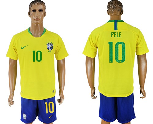 Brazil #10 Pele Home Soccer Country Jersey Brazil #10 Pele Home Soccer Country Jersey