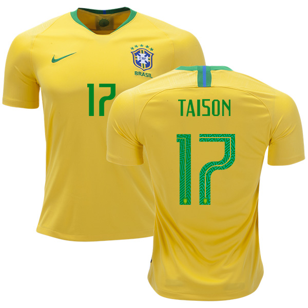 Brazil #17 Taison Home Soccer Country Jersey Brazil #17 Taison Home Soccer Country Jersey