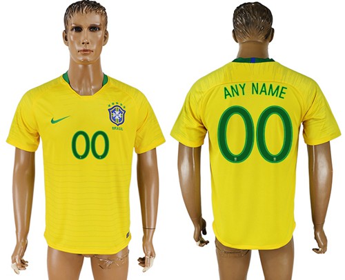 Brazil Personalized Home Soccer Country Jersey