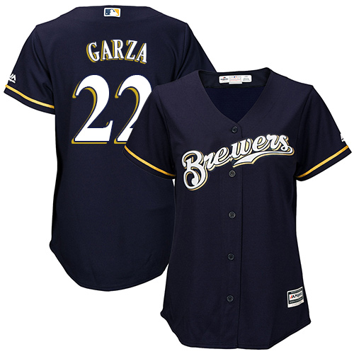 Brewers #22 Matt Garza Navy Blue Alternate Women's Stitched MLB Jersey Brewers #22 Matt Garza Navy Blue Alternate Women's Stitched MLB Jersey