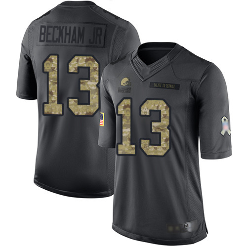 Browns #13 Odell Beckham Jr Black Youth Stitched Football Limited 2016 Salute to Service Jersey Browns #13 Odell Beckham Jr Black Youth Stitched Football Limited 2016 Salute to Service Jersey