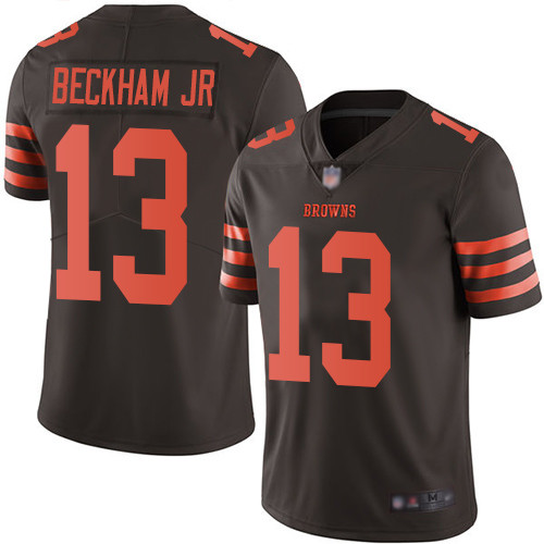 Browns #13 Odell Beckham Jr Brown Youth Stitched Football Limited Rush Jersey Browns #13 Odell Beckham Jr Brown Youth Stitched Football Limited Rush Jersey